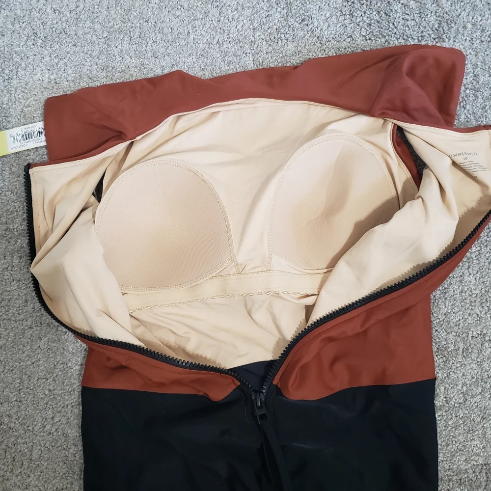 SOLD NWT Summersalt The Surf Swimsuit Amber and Sea Urchin Brown and Black 10 - Picture 8 of 8